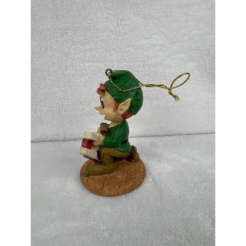 2004 Workshop Elf Sled Christmas Ornament Unisex OS Green Excellent